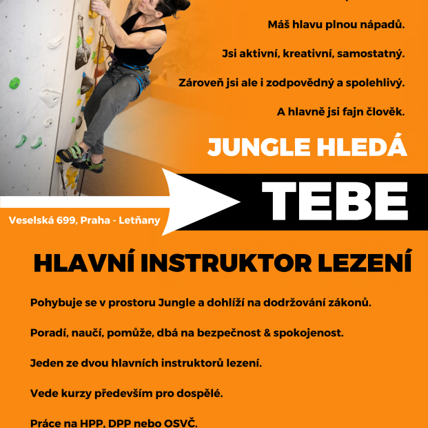 Hlavní instruktor lezení WANTED